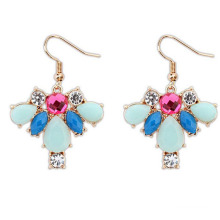 Popular Good Jewelry Charm Flower Shape Hot Color Crystal Earrings